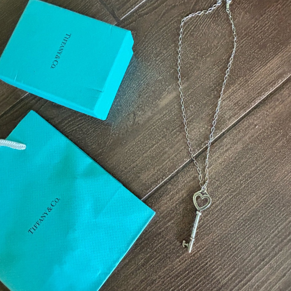 Tiffany & Co. Silver Heart Key Necklace